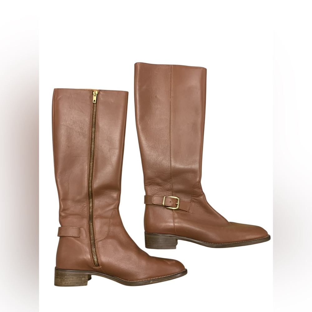 J. Crew Tan Leather Knee-High Boots S7.5